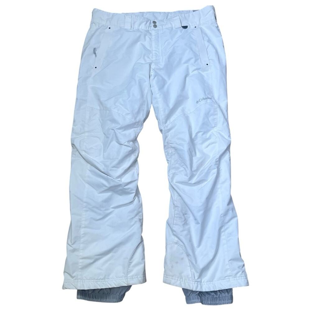 Columbia White Ski Snowboard Pants Womens XL Waterproof, Insulated, Adjustable